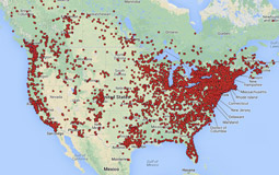 View of a participant submission map of U.S.
