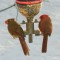 Cardinal pair at a sode bottle feeder