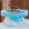 redpoll on homemade ice feeder