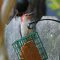 Red-bellied woodpecker at suet feeder