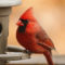 Northern Cardinal at feeder